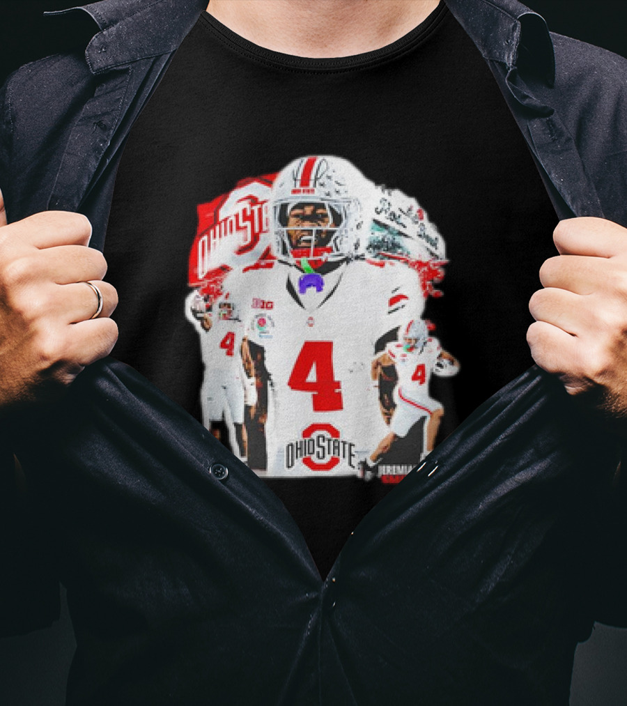 Ohio State Buckeyes Jeremiah Smith Football Player Number 4 960s Sports T-Shirt
