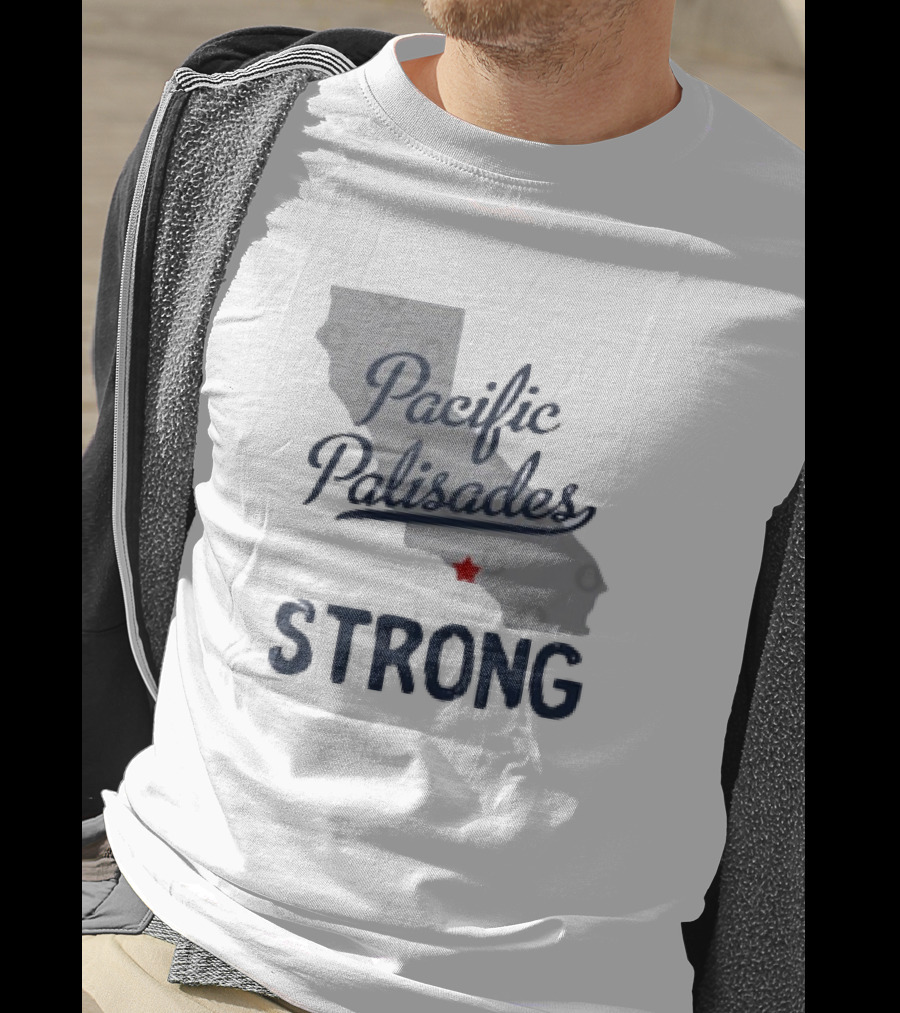 Pacific Palisades California Strong State Outline T-Shirt