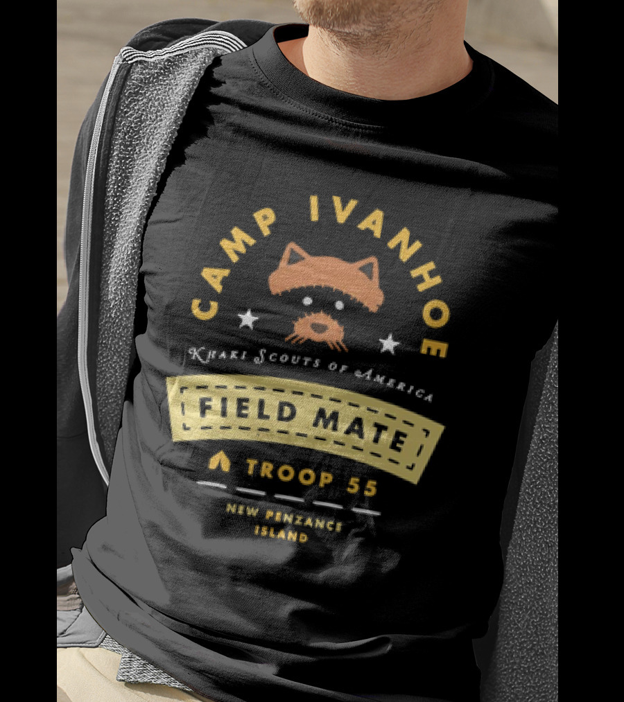 Camp Ivanhoe Khaki Scouts Of America Field Mate Troop 55 New Penzance Island Moonrise Kingdom T-Shirt