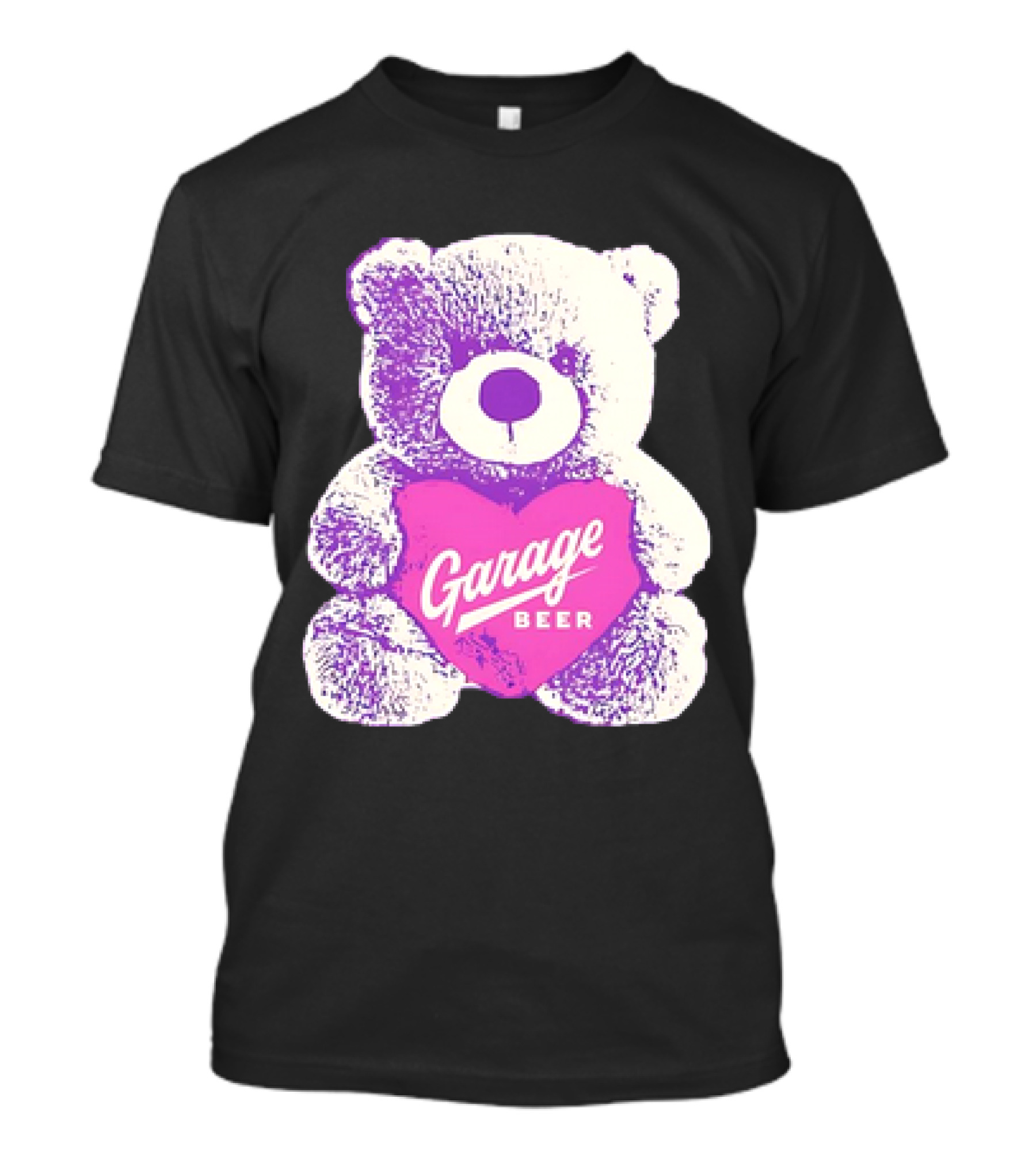 Garage Beer Teddy Bear Heart Retro Plush T-Shirt