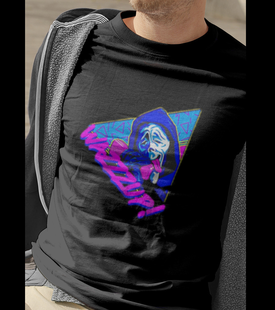 Ghostface Scream Wazzup 90s Neon Vibes T-Shirt