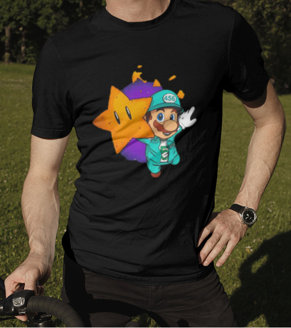 Mario With Squid Game 456 Star Fusion T-Shirt