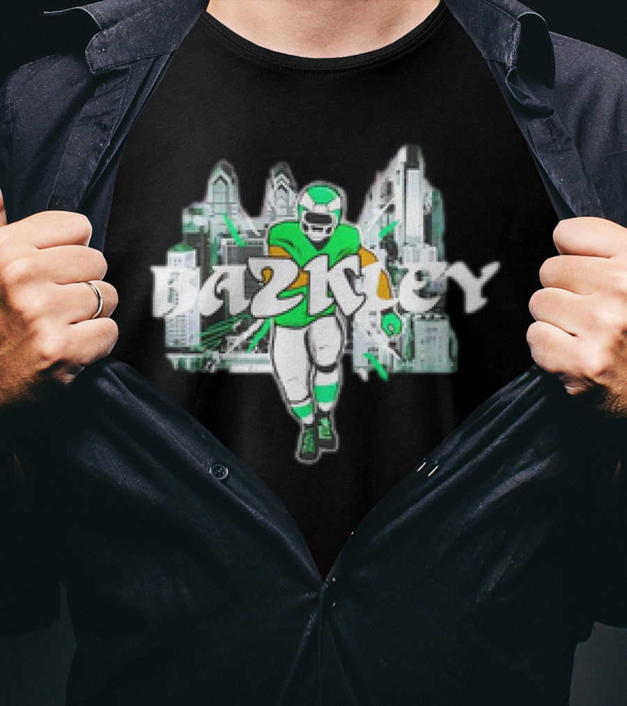 Saquon Barkley Bazkley Philadelphia Eagles 2K Football Player Cityscape T-Shirt
