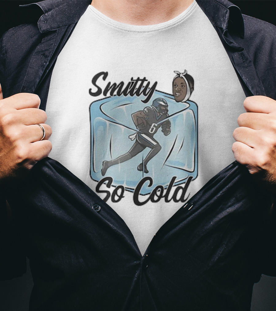 Smitty So Cold Philadelphia Eagles Cartoon Ice Block Running T-Shirt