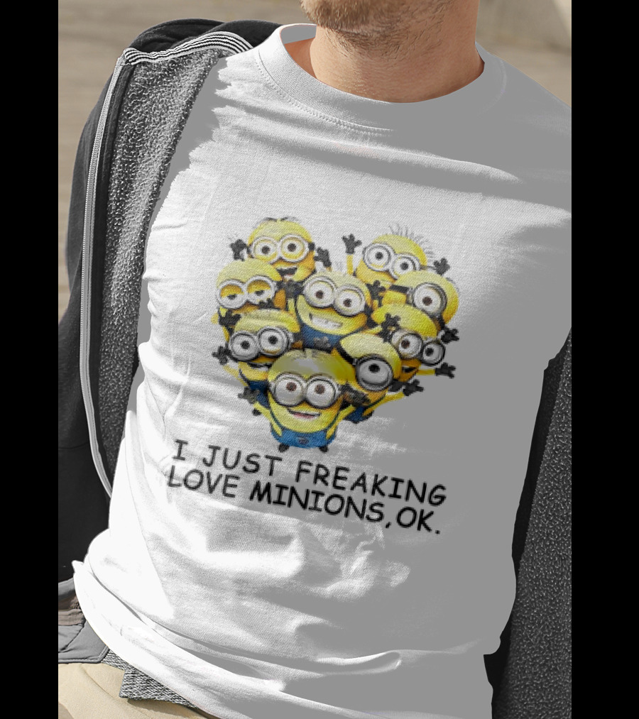 I Just Freaking Love Minions OK Heart-Shaped Minion Group T-Shirt