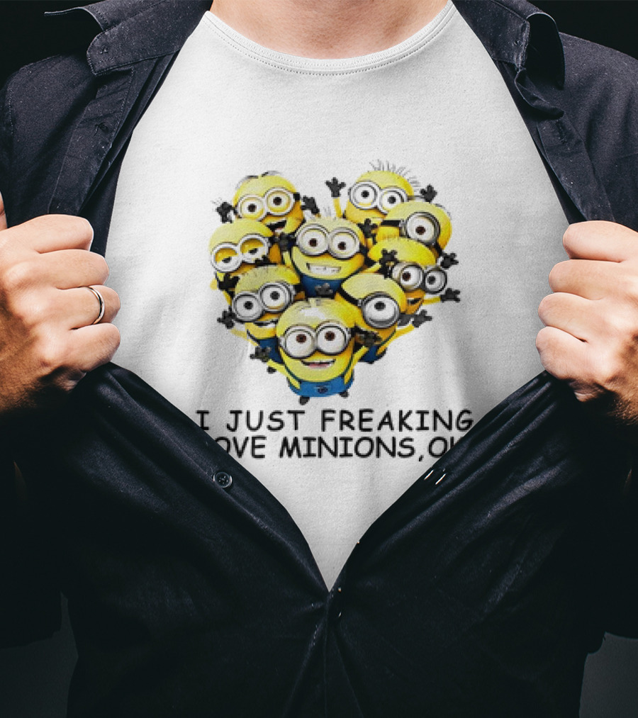 I Just Freaking Love Minions OK Heart-Shaped Minion Group T-Shirt