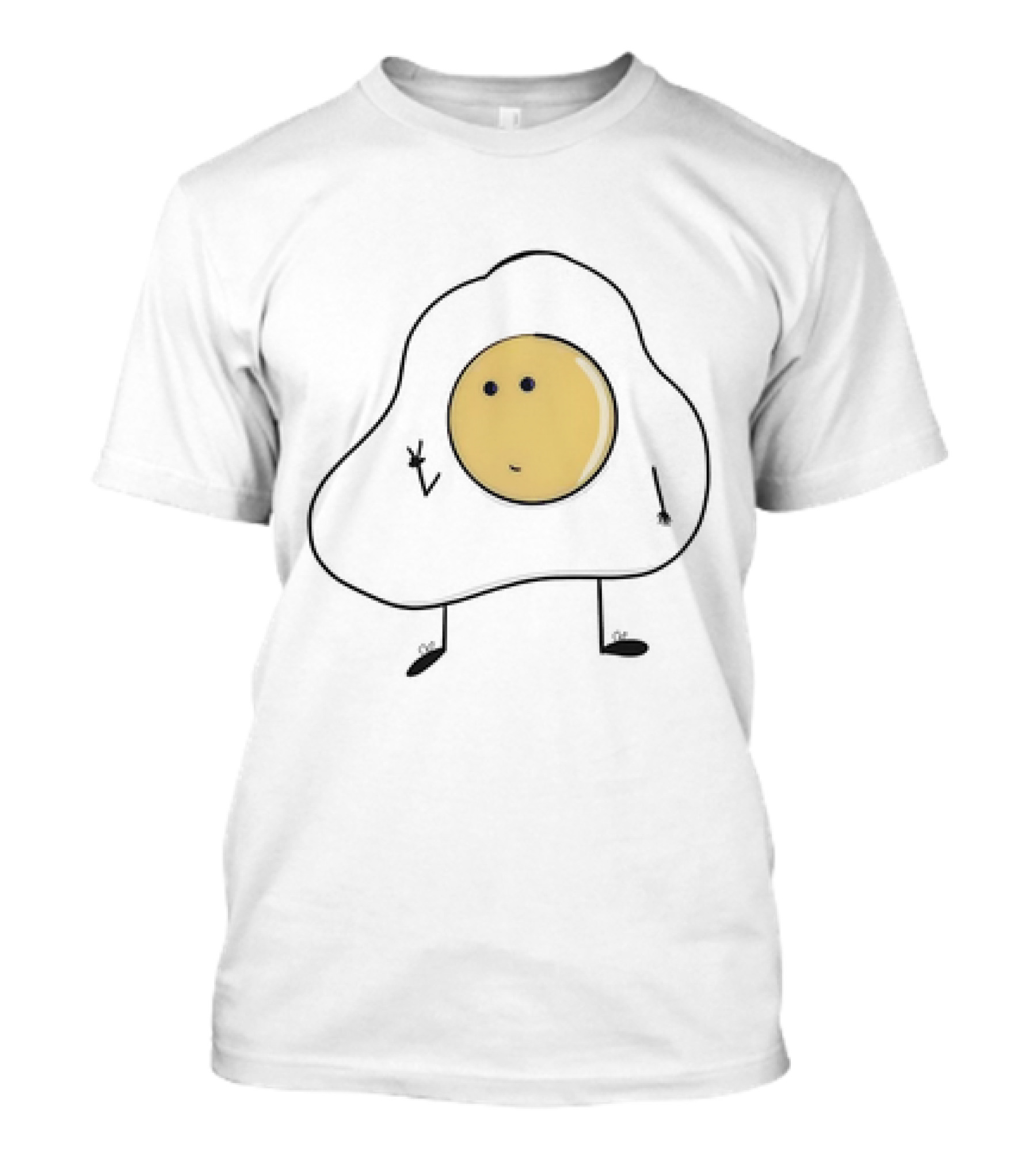 Just A Picture Of Eggboy Peace Gesture Cartoon Fried Egg Character T-Shirt
