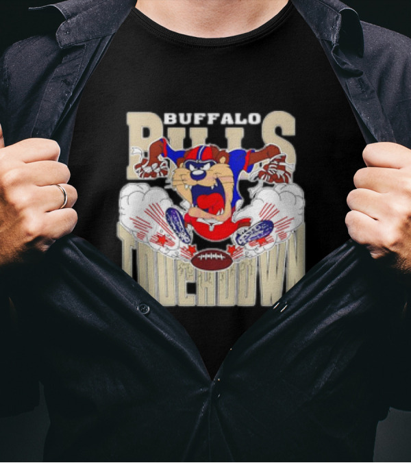 Buffalo Bills Tasmanian Devil Touchdown Looney Tunes NFL T-Shirt