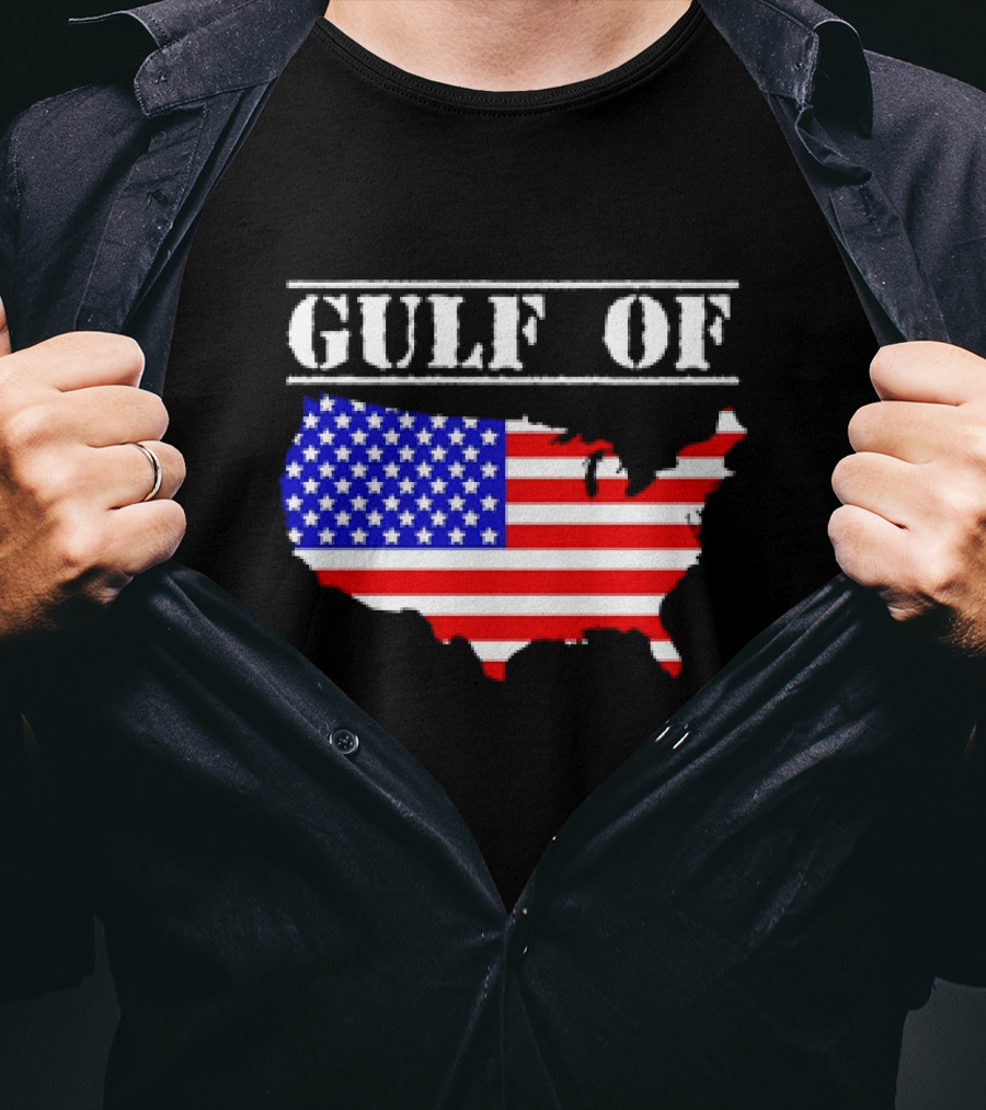 Gulf Of United States Of America Flag Map T-Shirt