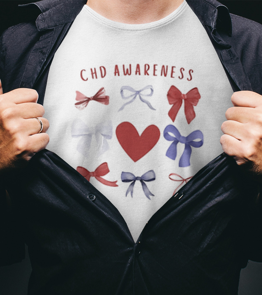 CHD Awareness Heart And Bows Collection T-Shirt