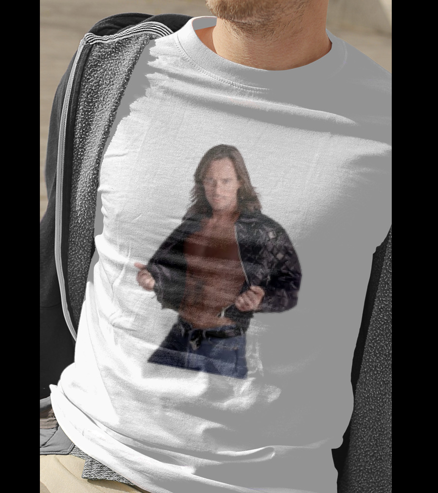 The Night's Kevin Sorbo In Classic Tough-Guy Leather Look T-Shirt