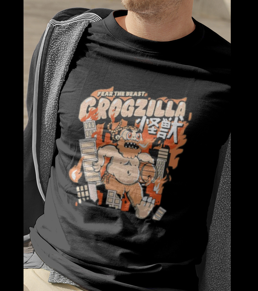 Fear The Beast Grogzilla Rampages Through Urban Chaos T-Shirt
