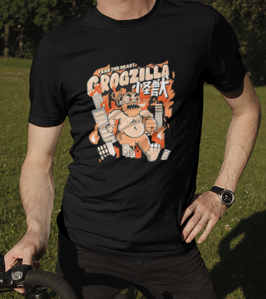 Fear The Beast Grogzilla Rampages Through Urban Chaos T-Shirt