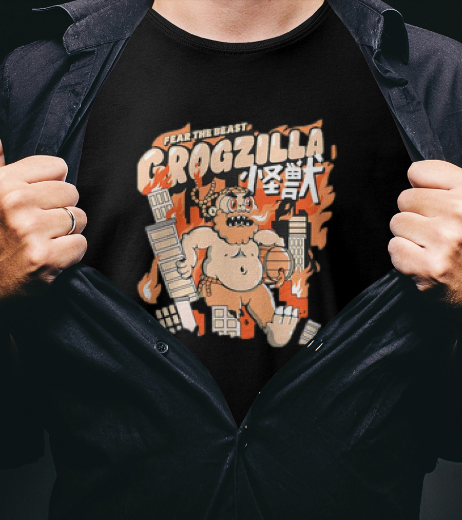 Fear The Beast Grogzilla Rampages Through Urban Chaos T-Shirt