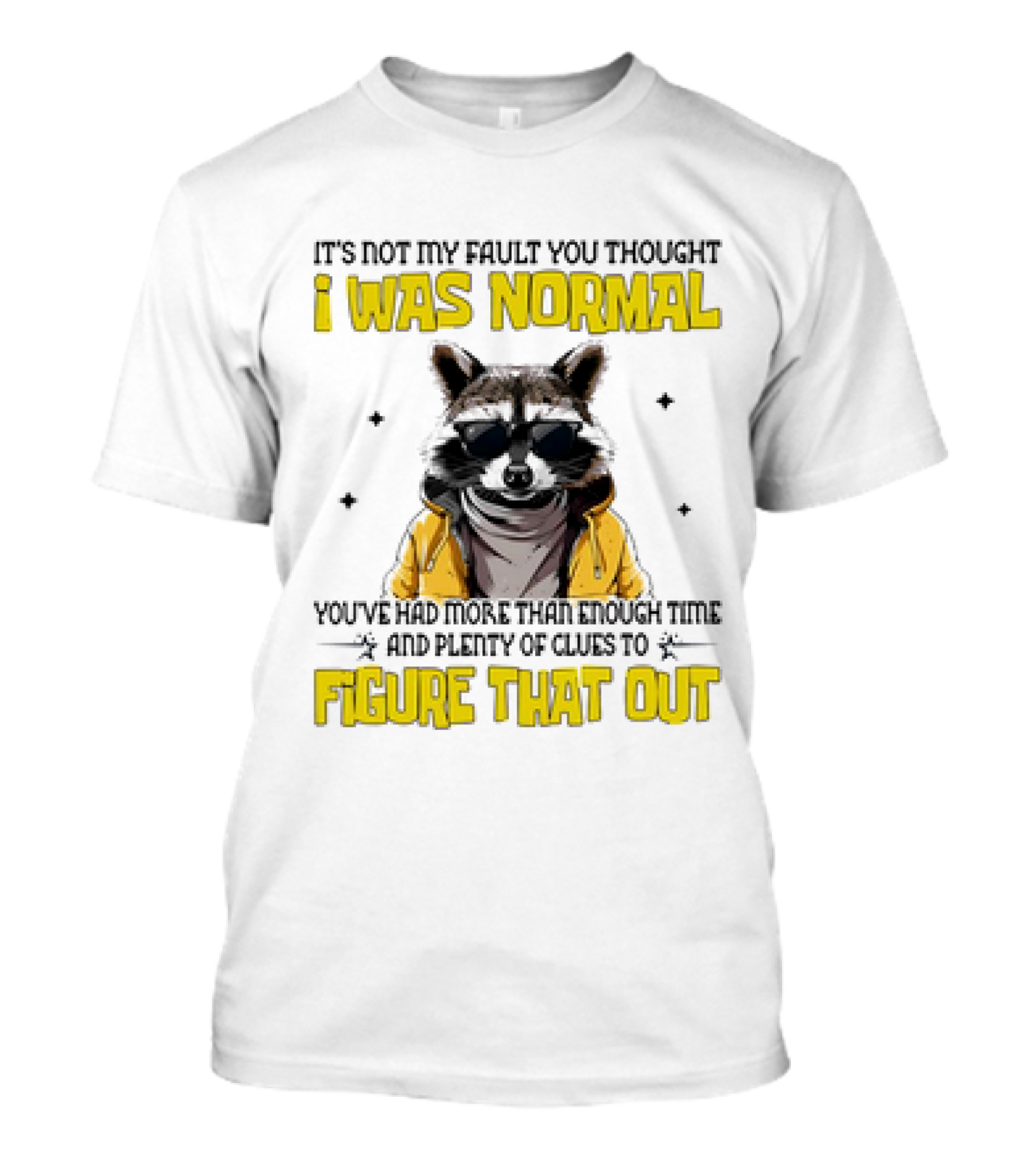 Raccoon It's Not My Fault You Thought I Was Normal You've Had More Than Enough Time And Plenty Of Clues To Figure That Out T-Shirt