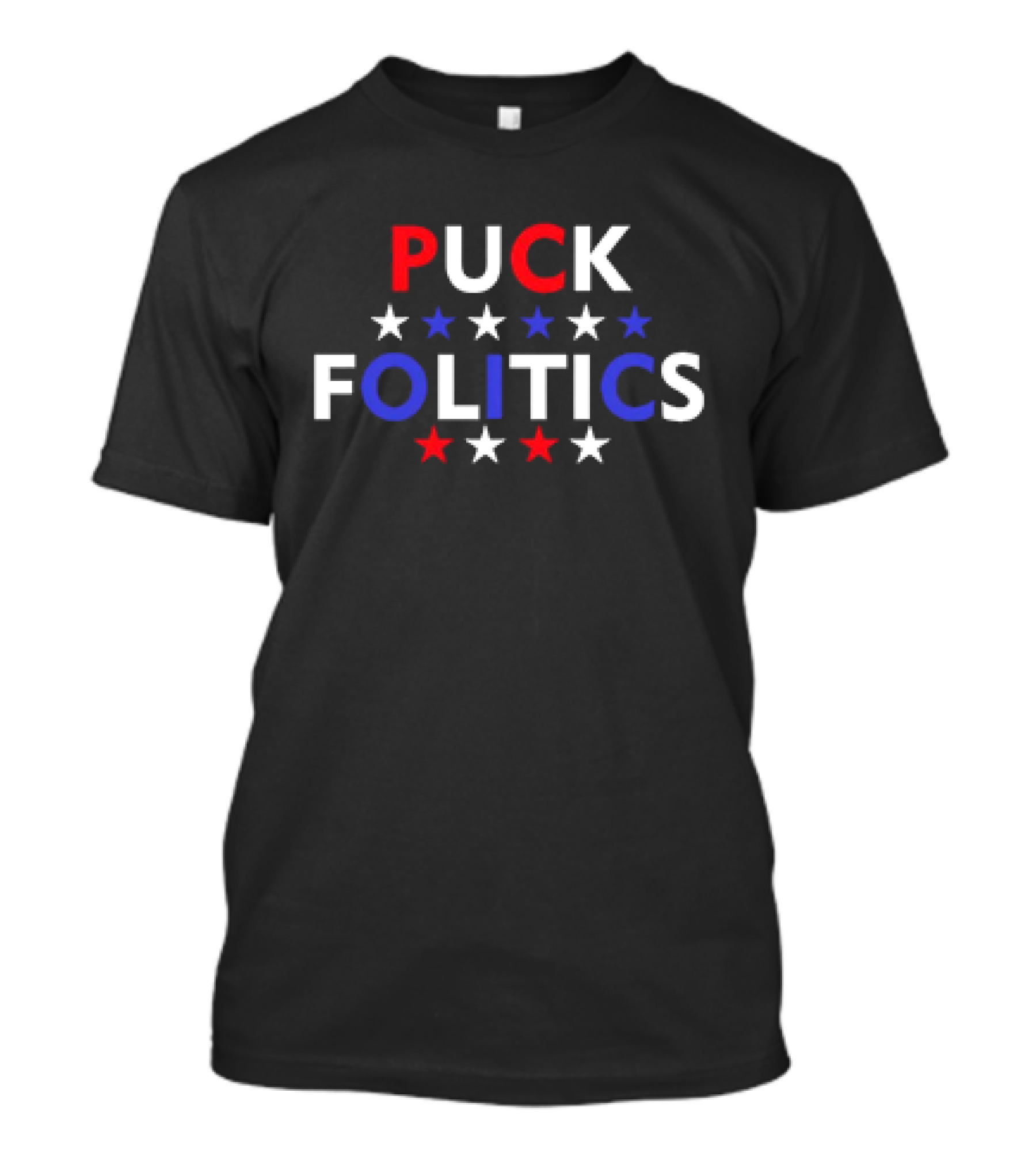 Puck Folitics Stars Red White Blue T-Shirt