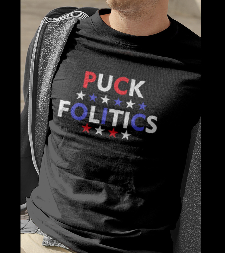 Puck Folitics Stars Red White Blue T-Shirt