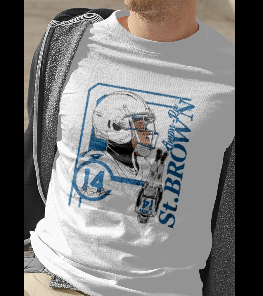 Amon-Ra St. Brown 14 Detroit Lions NFL Football Vintage Collage T-Shirt