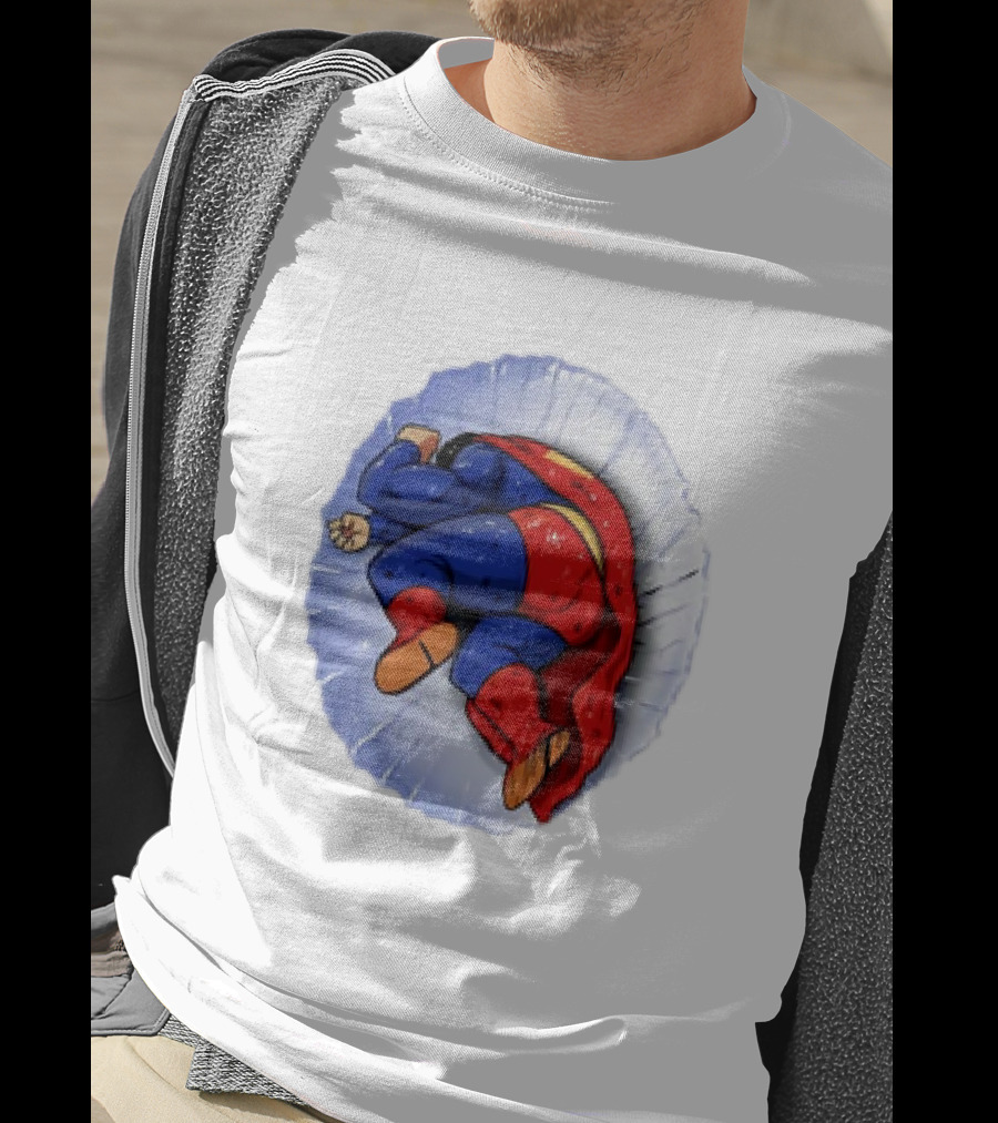 Superman X Yamcha Fallen Hero Parody Crossover T-Shirt