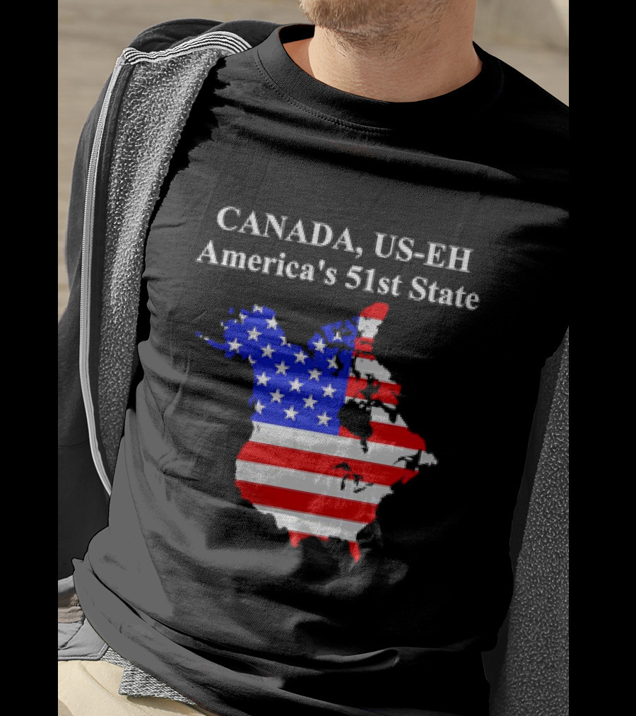 Canada US-EH America's 51st State Map T-Shirt