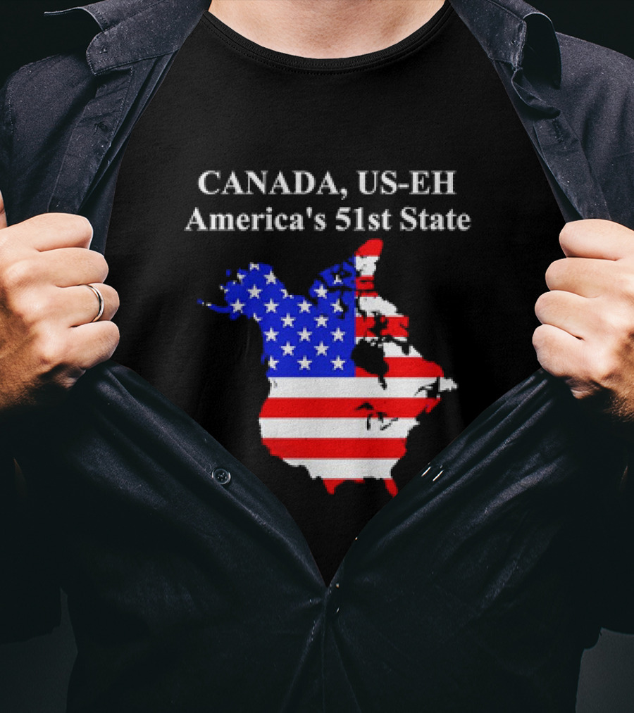 Canada US-EH America's 51st State Map T-Shirt