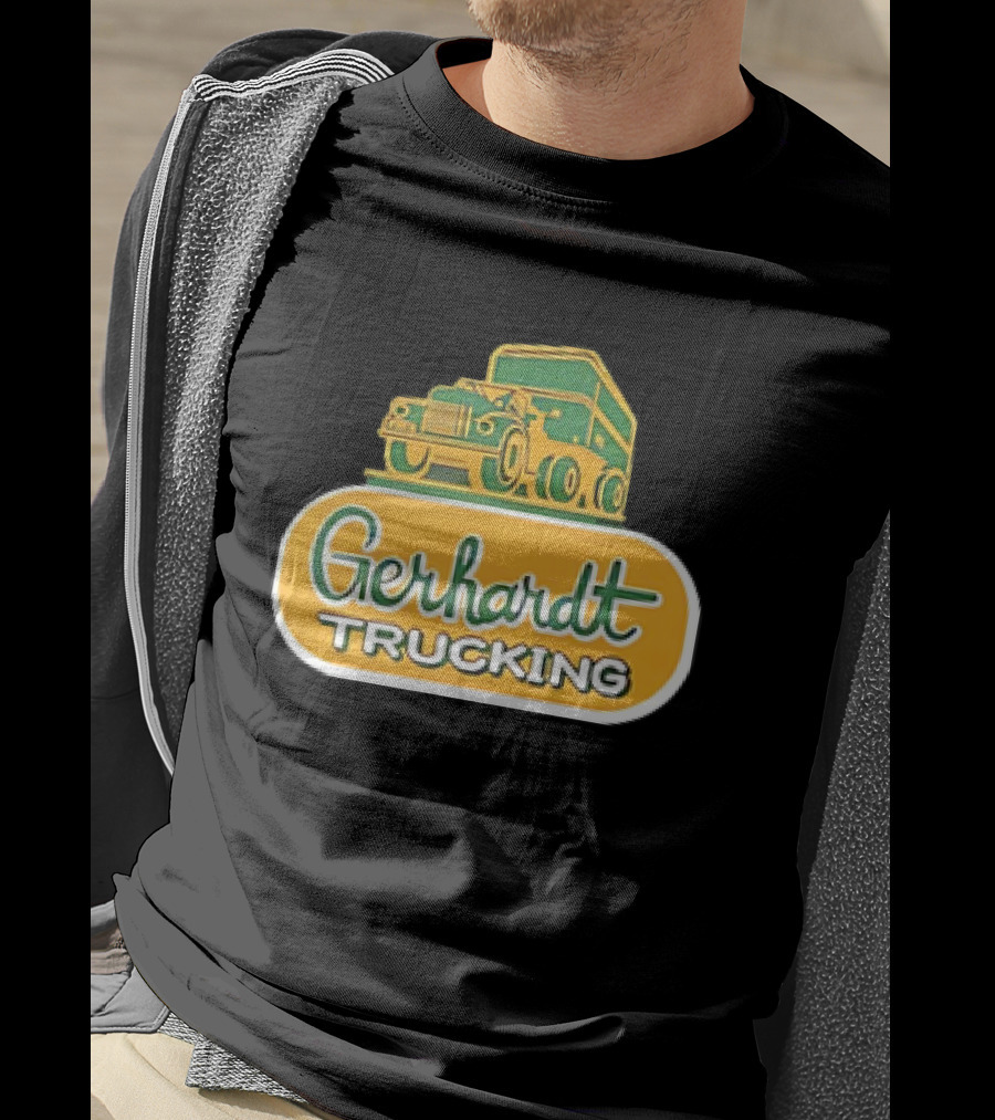 Gerhardt Trucking Vintage Green And Yellow Truck T-Shirt