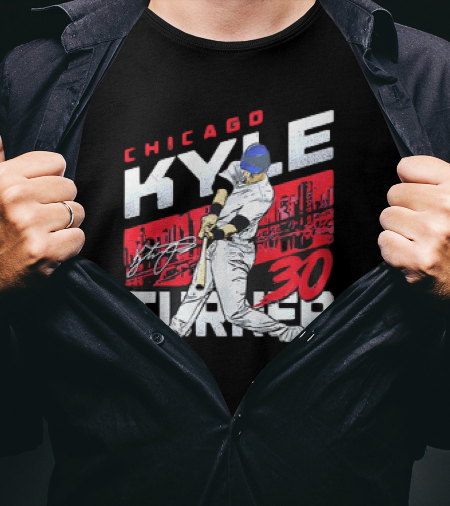 Chicago Kyle Tucker 30 Baseball City Skyline Signature T-Shirt