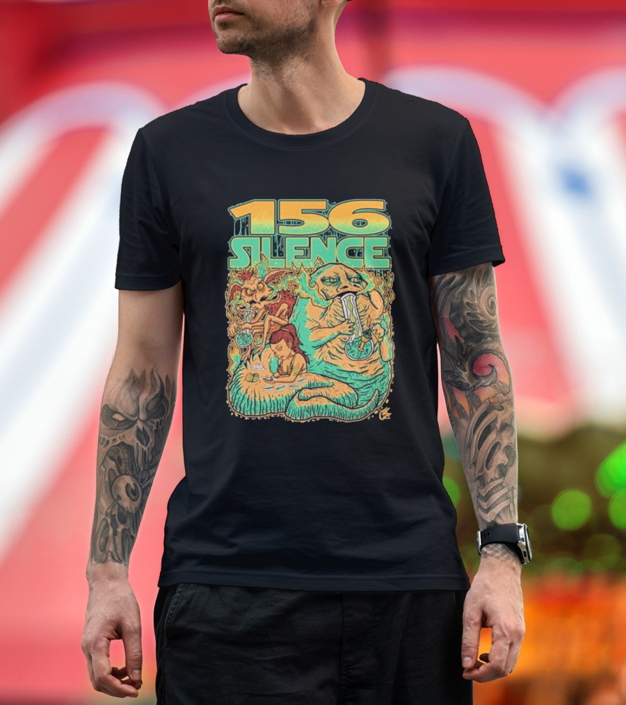 156 Silence Creature Smoking and Relaxing Psychedelic Art T-Shirt