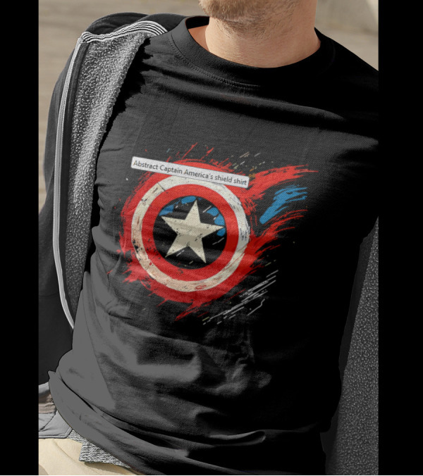 Abstract Captain America’s Shield With Star And Brush Strokes T-Shirt