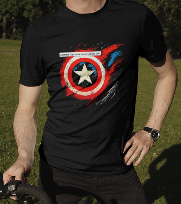 Abstract Captain America’s Shield With Star And Brush Strokes T-Shirt