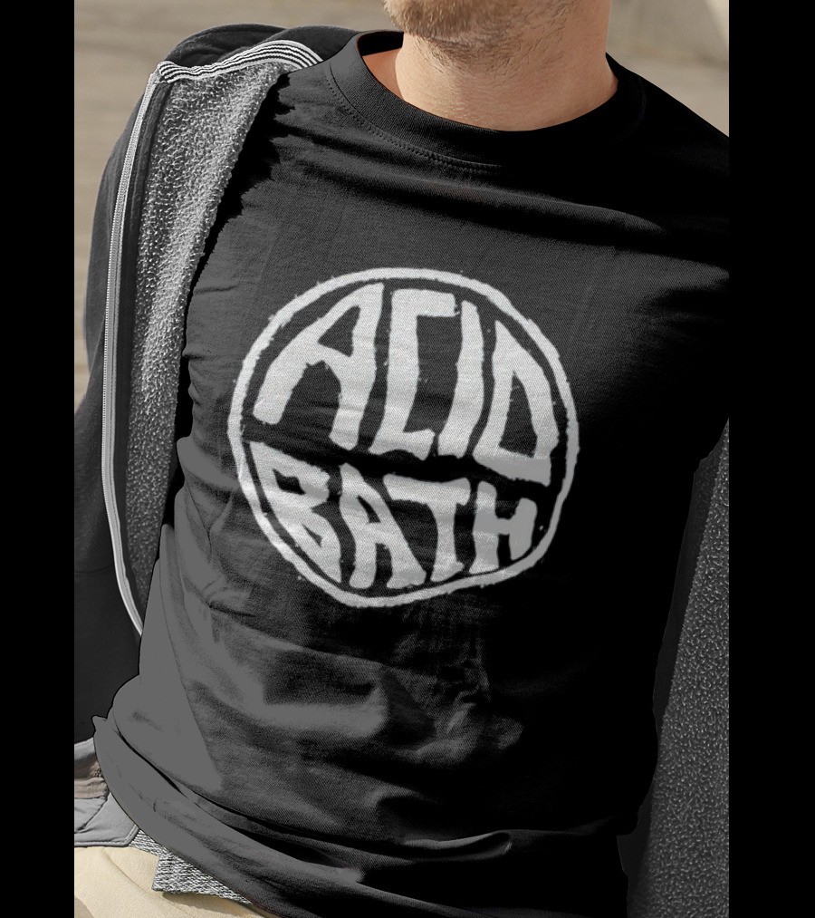 Acid Bath Circular Text Style T-Shirt