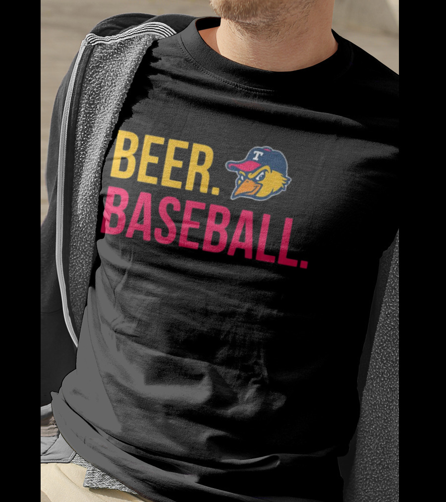 Beer Baseball T-Bird Mascot Bold Text Design T-Shirt