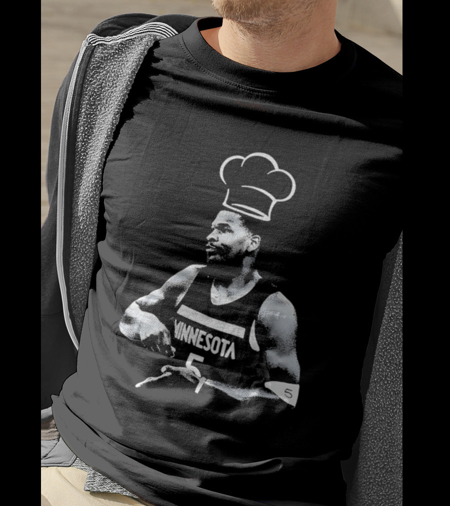 Anthony Edwards No.5 Minnesota Timberwolves Cooking Basketball Player Chef Hat T-Shirt