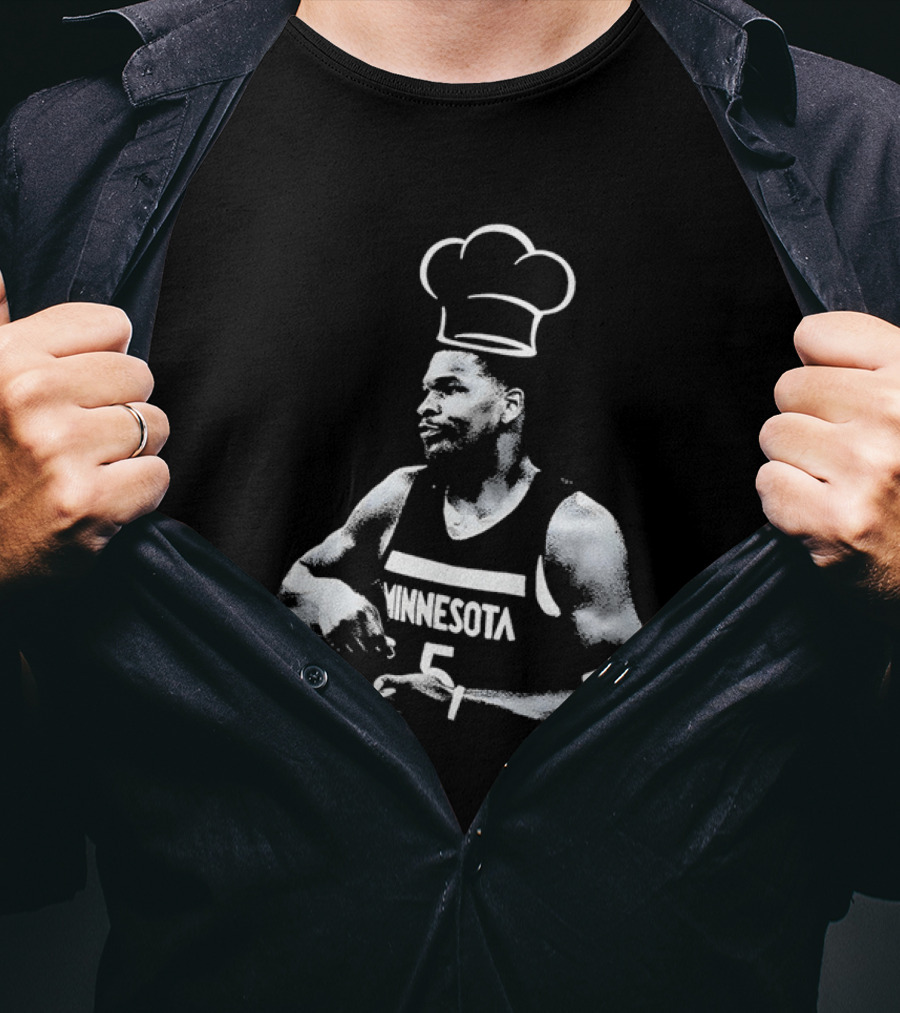 Anthony Edwards No.5 Minnesota Timberwolves Cooking Basketball Player Chef Hat T-Shirt