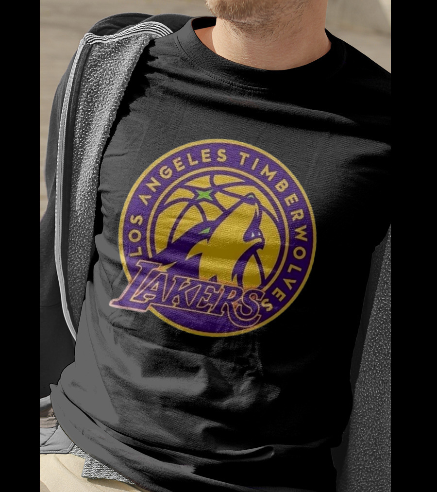 Los Angeles Timberwolves Lakers Collaboration Emblem Transformation T-Shirt