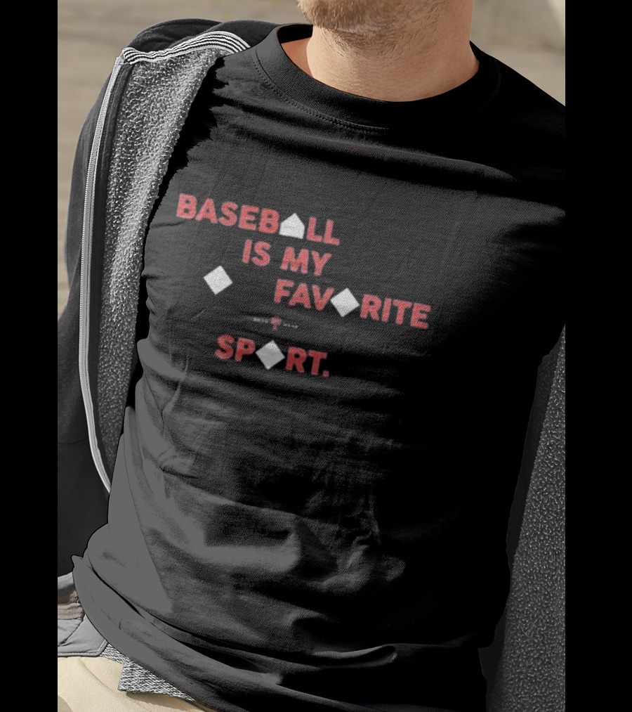 Baseball Is My Favorite Sport With Base Diamond Icons T-Shirt