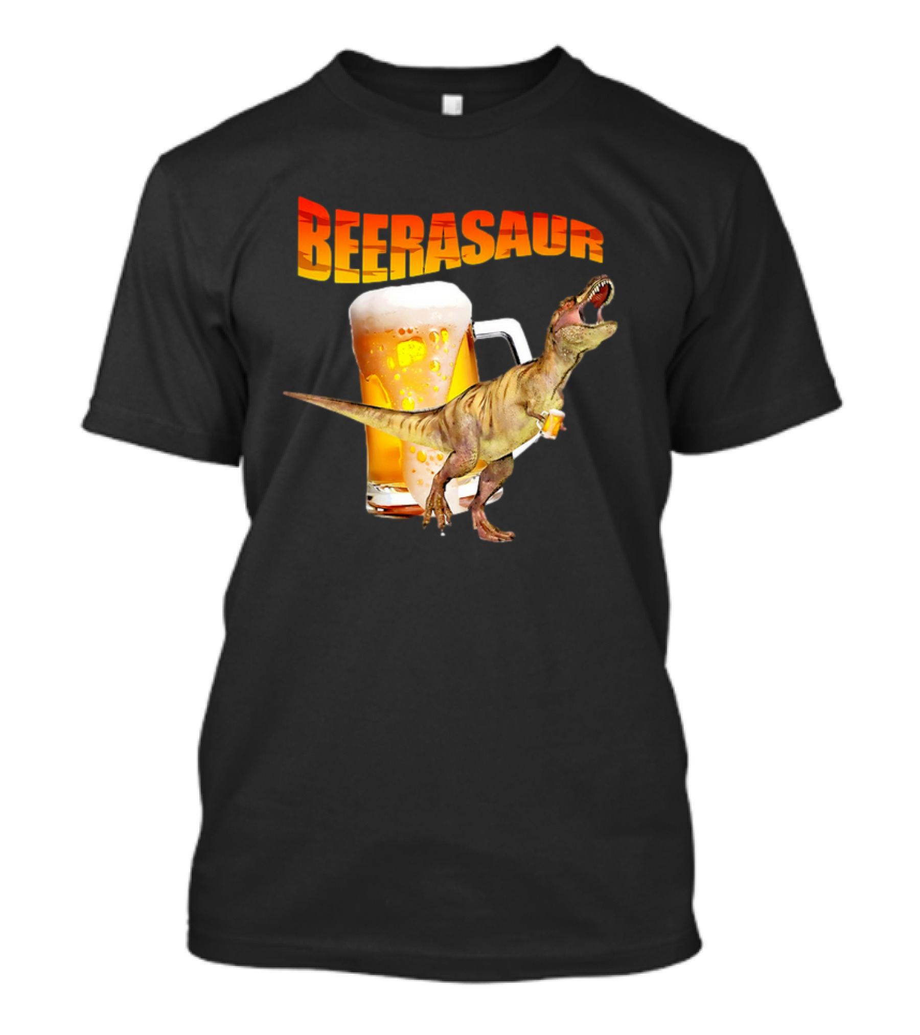 Beerasaur Dinosaur With Beer Ferocious Roar T-Shirt
