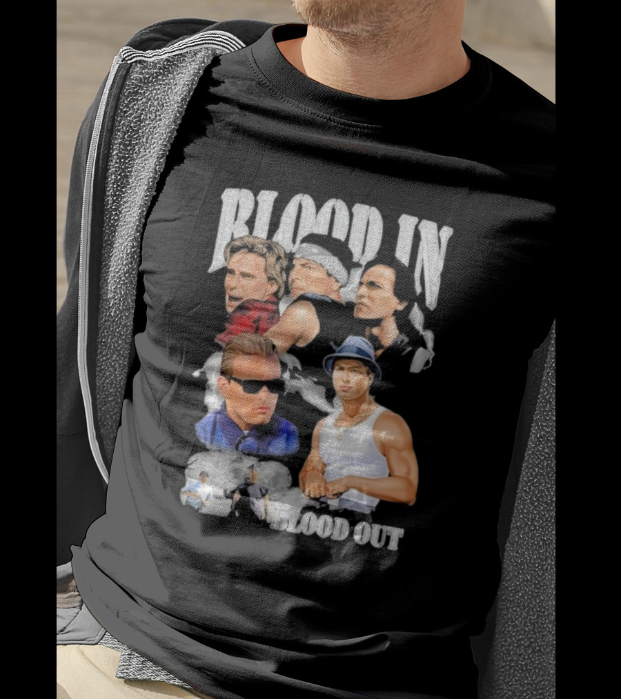 Blood In Blood Out Movie Characters Collage With Diamonds T-Shirt