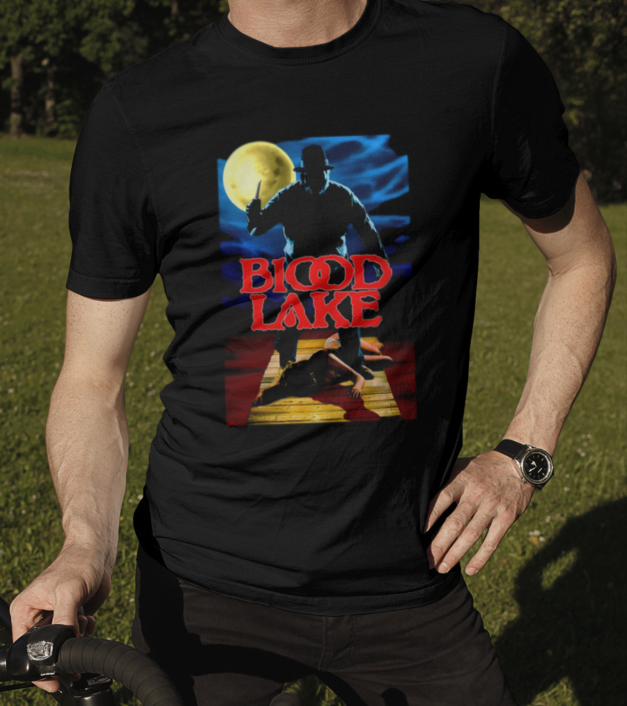 Blood Lake Horror Movie Moonlit Killer Silhouette T-Shirt