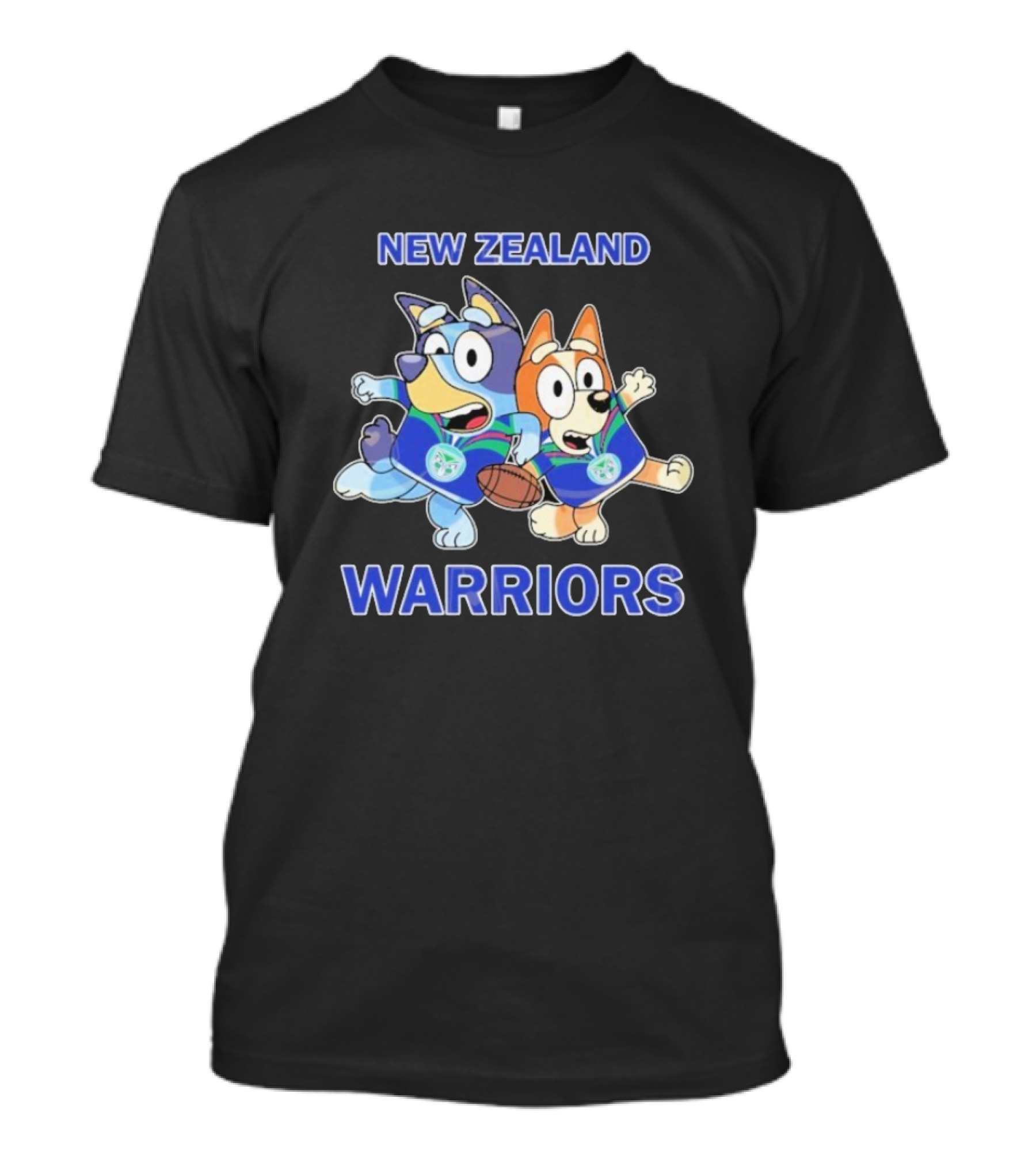 Bluey New Zealand Warriors Rugby Collaboration T-Shirt
