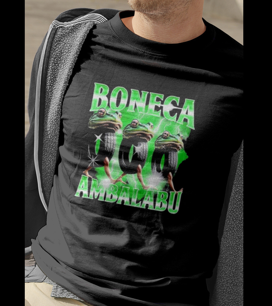 Boneca Ambalabu Frog Head With Tires And Green Lightning T-Shirt