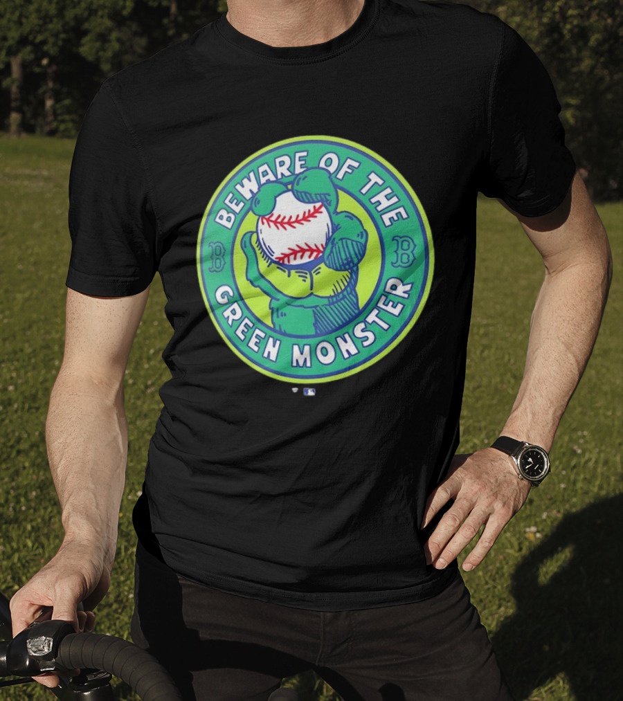 Boston Red Sox Beware Of The Green Monster Baseball Iconic Fenway Park Imagery T-Shirt
