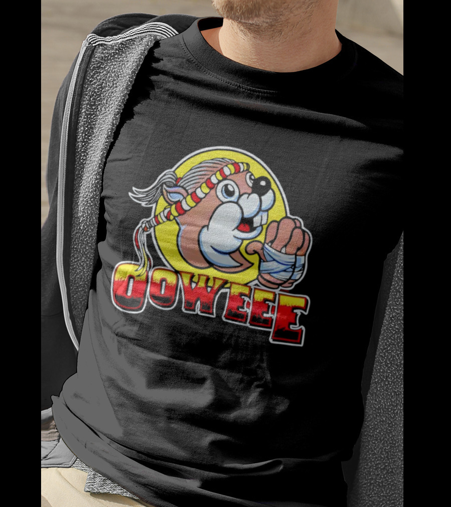 Buc-ee's Ooweee Muay Thai Beaver With Headband And Wrapped Fist T-Shirt