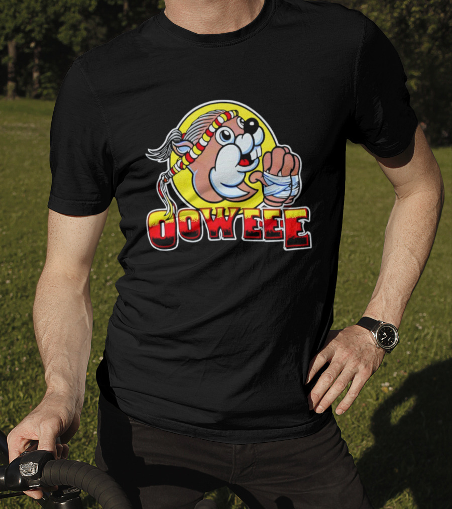 Buc-ee's Ooweee Muay Thai Beaver With Headband And Wrapped Fist T-Shirt