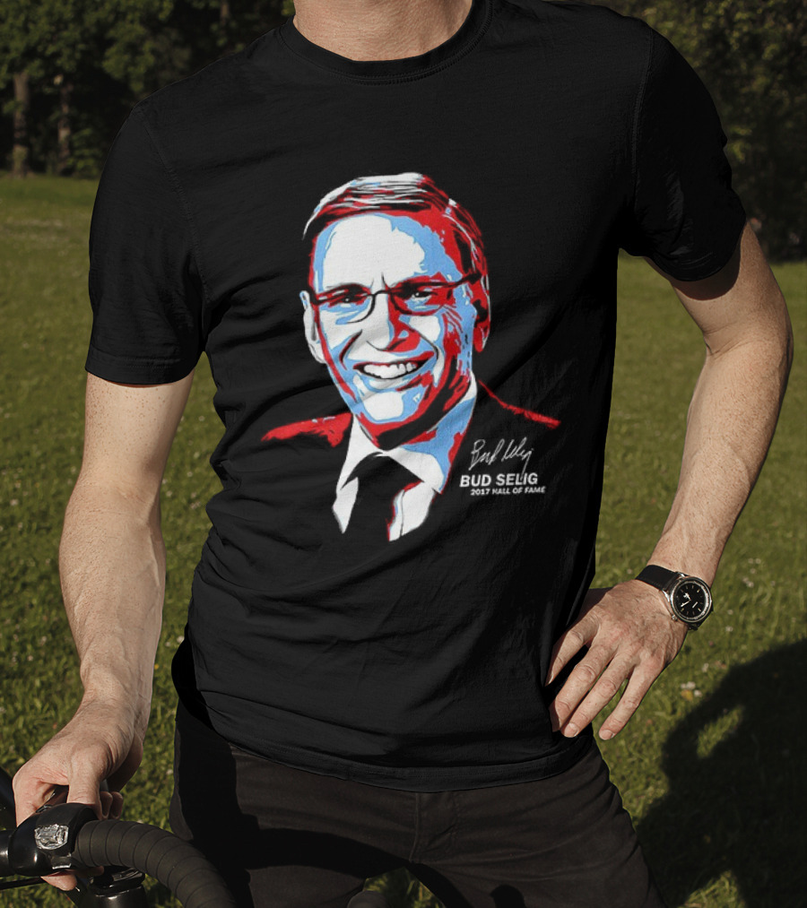 Bud Selig Commissioner Signature Red Blue White T-Shirt