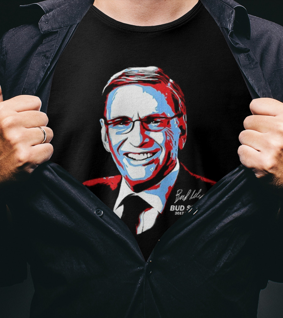Bud Selig Commissioner Signature Red Blue White T-Shirt