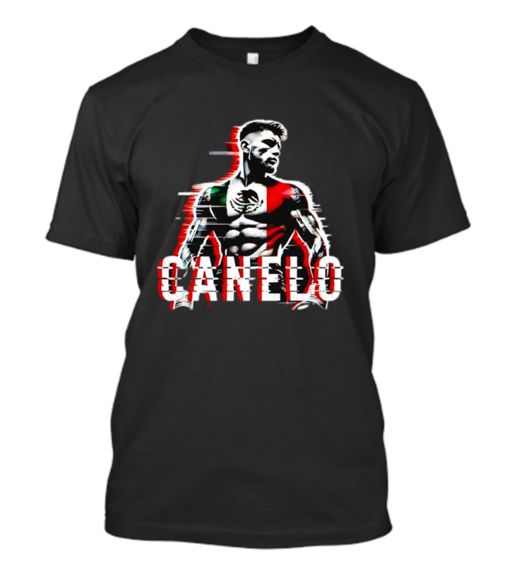 Canelo Mexican Flag Boxer Stylized Graphic T-Shirt