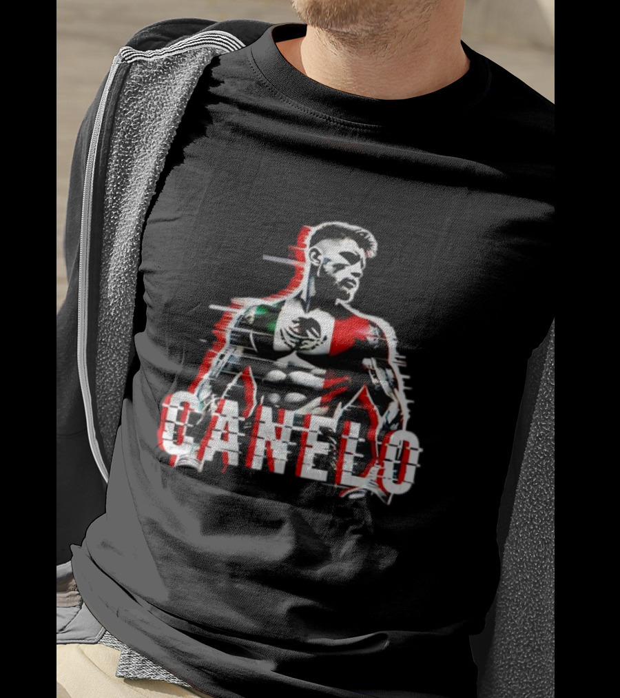 Canelo Mexican Flag Boxer Stylized Graphic T-Shirt