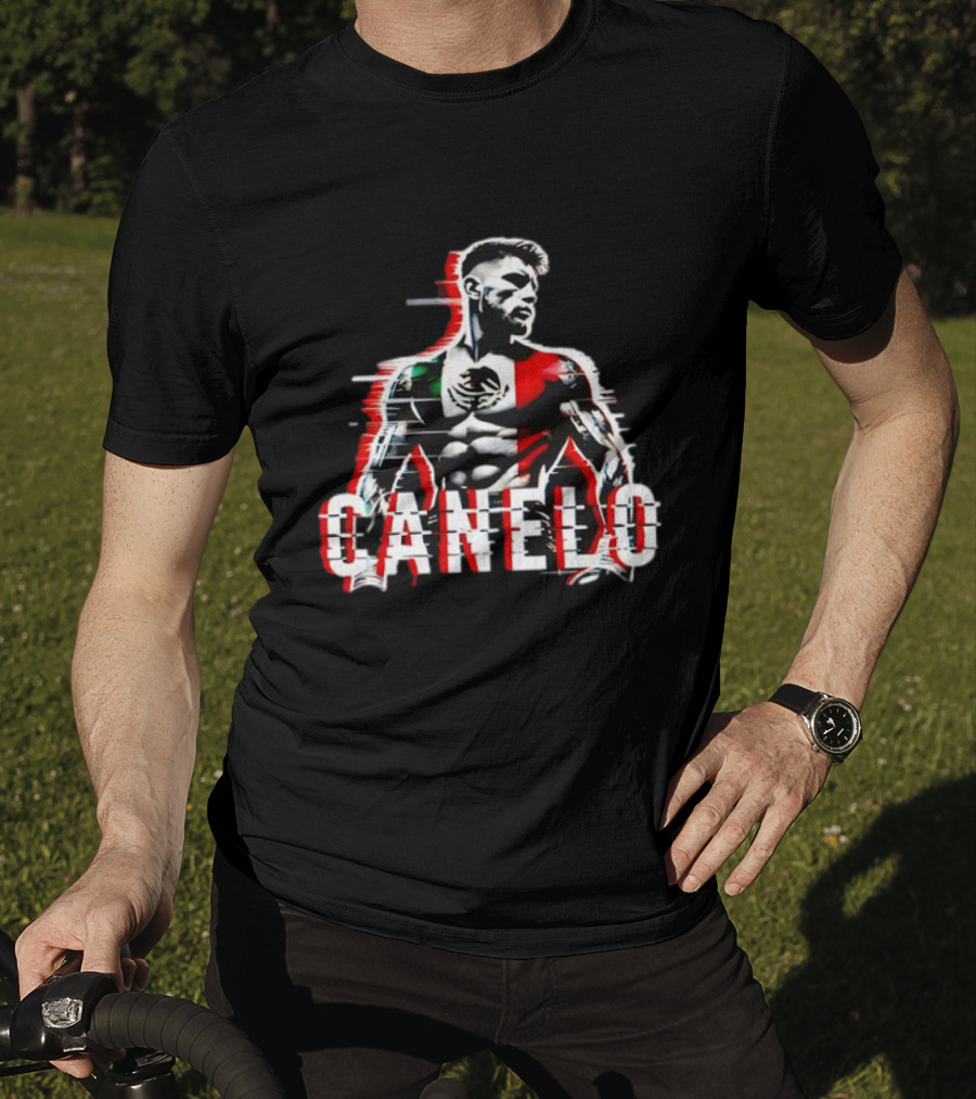Canelo Mexican Flag Boxer Stylized Graphic T-Shirt