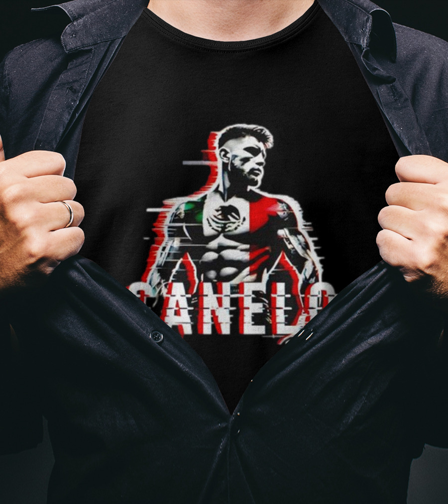 Canelo Mexican Flag Boxer Stylized Graphic T-Shirt